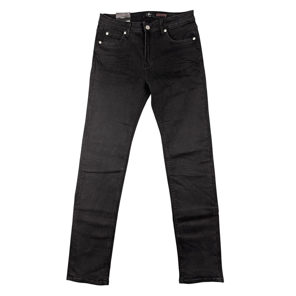 7 For All‎ Mankind Slimmy Slim Straight Leg Black Jeans Size 29 Women - Like New